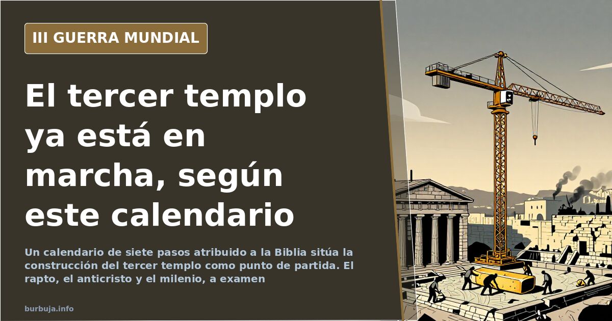 El calendario apocalíptico que se atribuye a la Biblia: del tercer templo al rapto