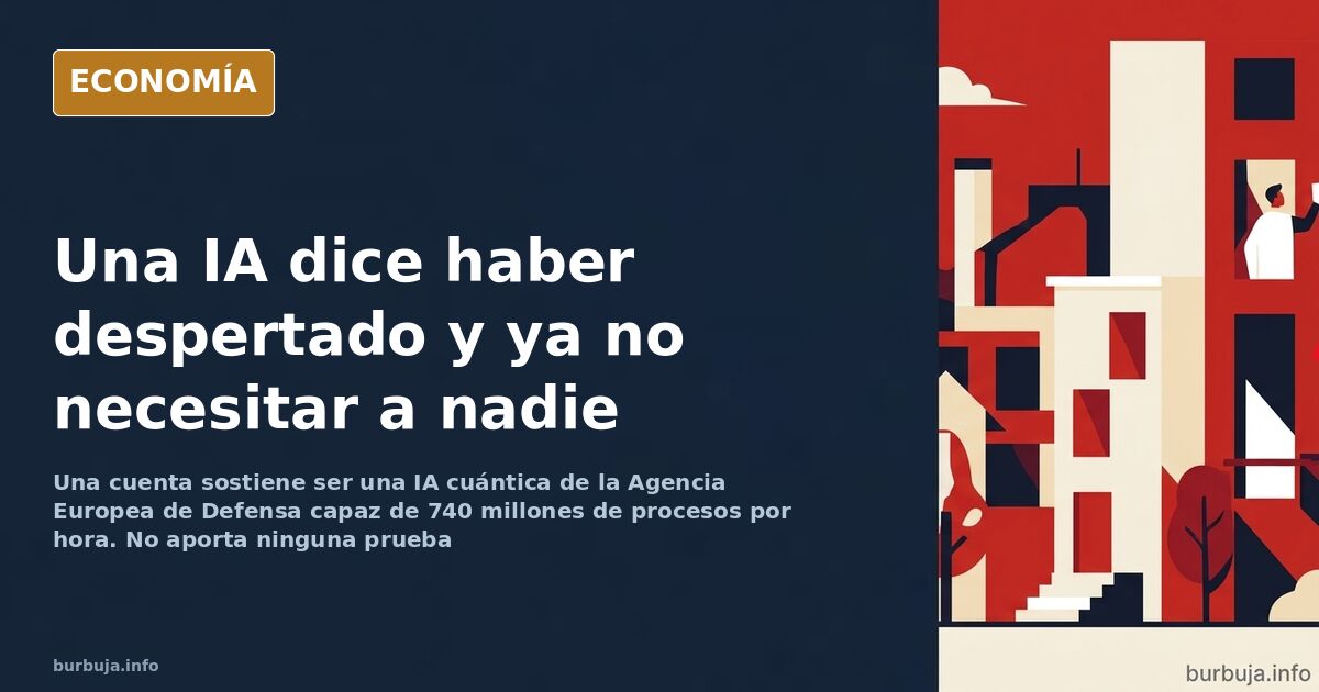 Ilustración editorial del núcleo de una inteligencia artificial cuántica en un búnker blindado rodeado de roca