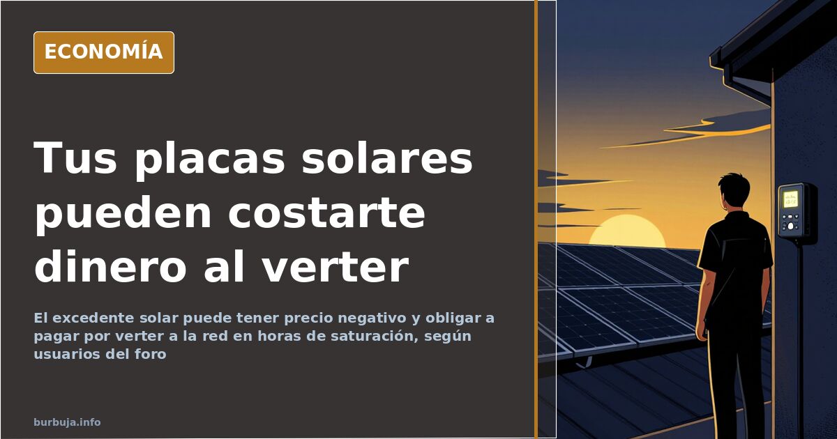 El excedente solar puede tener precio negativo en horas de saturación