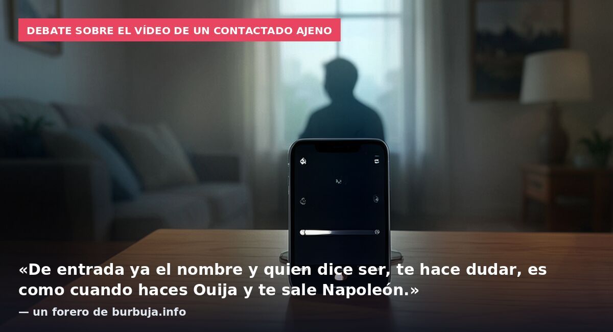 Debate sobre el vídeo de un contactado ajeno: «De entrada ya el nombre y quien dice ser, te hace dudar, es como cuando haces Ouija y te sale Napoleón.» — un forero de burbuja.info
