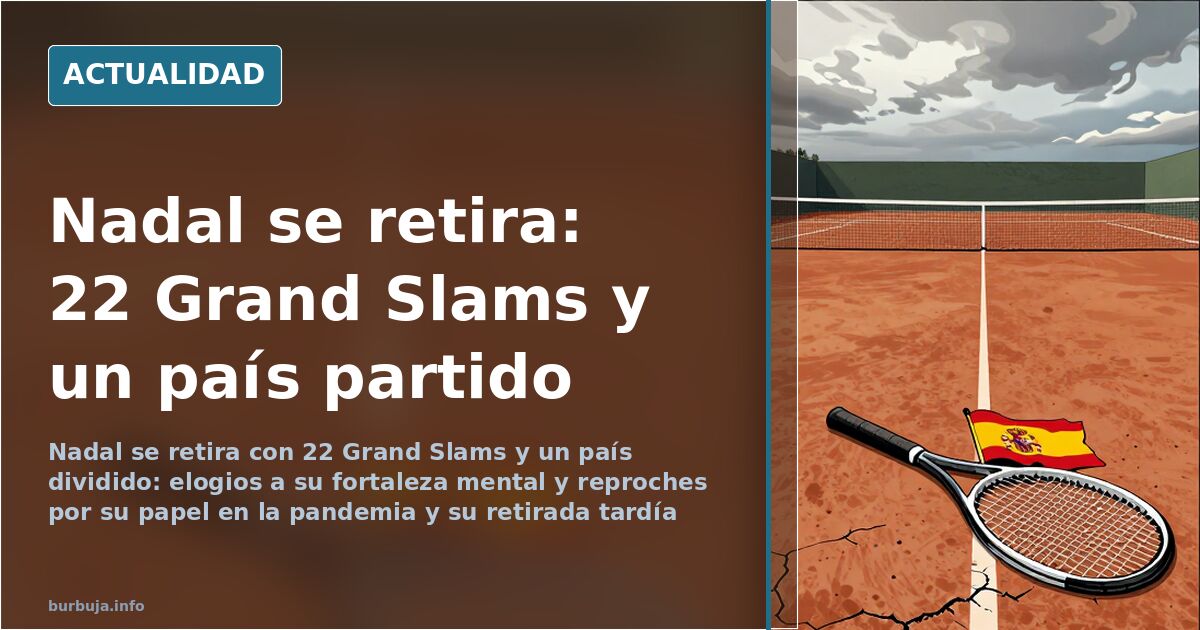 Rafael Nadal saludando al público en una pista de tenis durante su anuncio de retirada