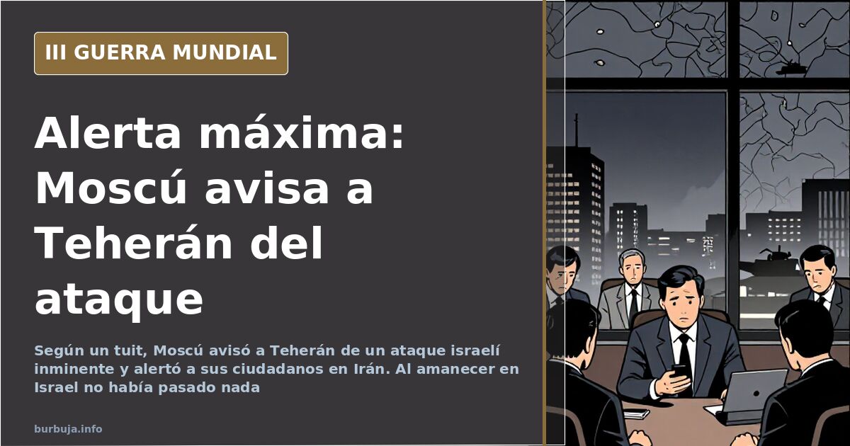 Moscú avisa a Teherán de un ataque inminente de Israel