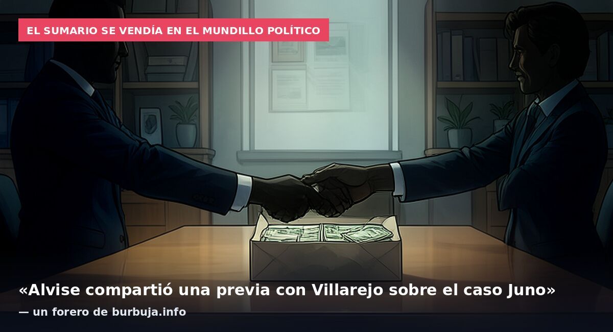 El sumario se vendía en el mundillo político: «Alvise compartió una previa con Villarejo sobre el caso Juno» — un forero de burbuja.info