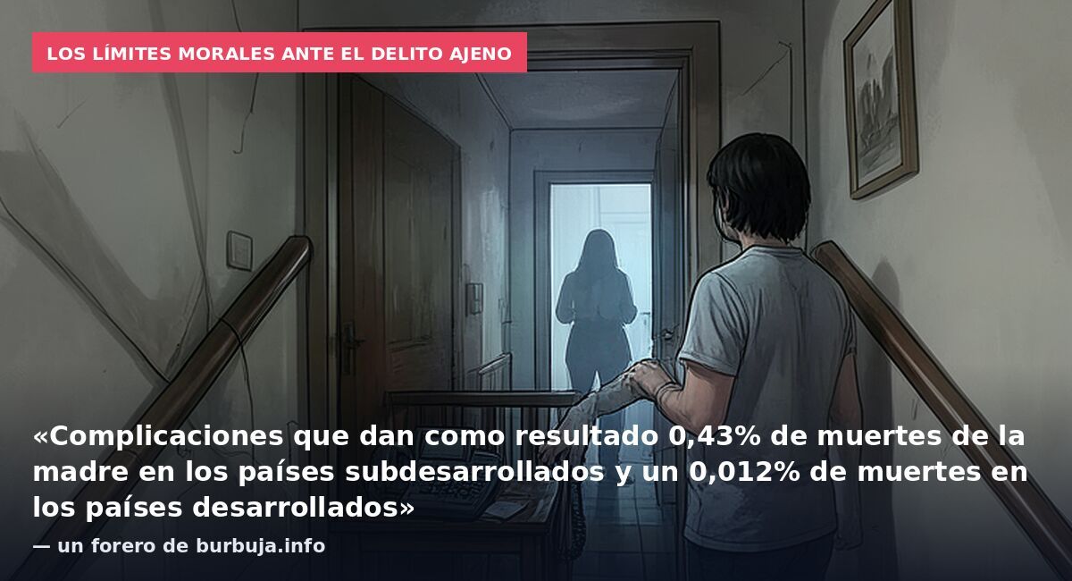 Los límites morales ante el delito ajeno: «Complicaciones que dan como resultado 0,43% de muertes de la madre en los países subdesarrollados y un 0,012% de muertes en los países desarrollados» — un forero de burbuja.info