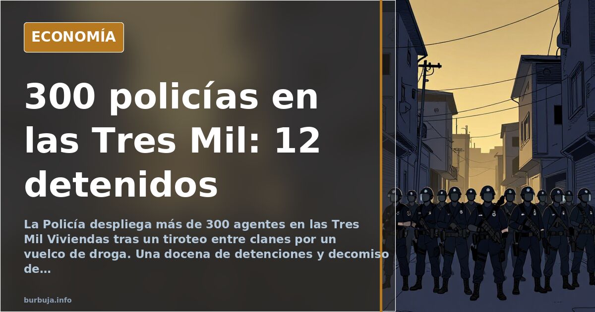 Despliegue policial en el barrio de las Tres Mil Viviendas de Sevilla con furgonetas y agentes antidisturbios