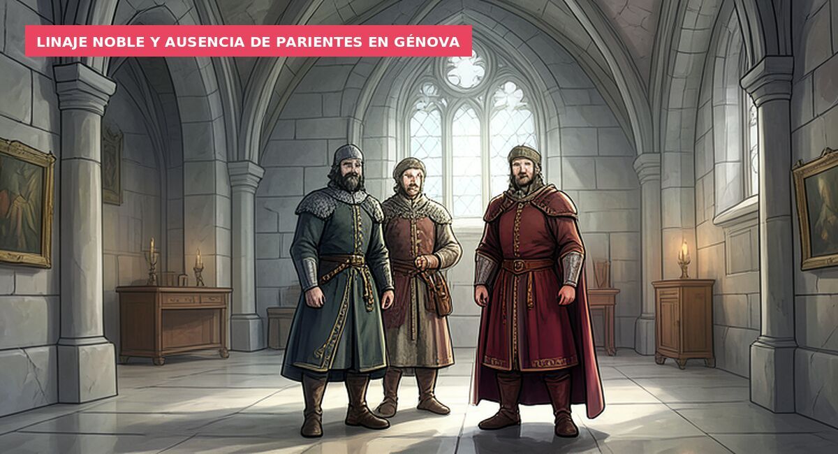 Linaje noble y ausencia de parientes en Génova