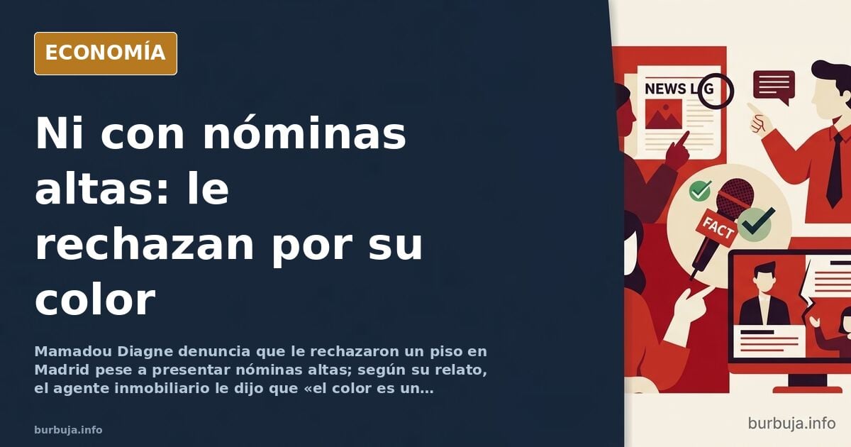 Ilustración editorial de un edificio de viviendas con una puerta cerrada y una llave sobre fondo azul marino