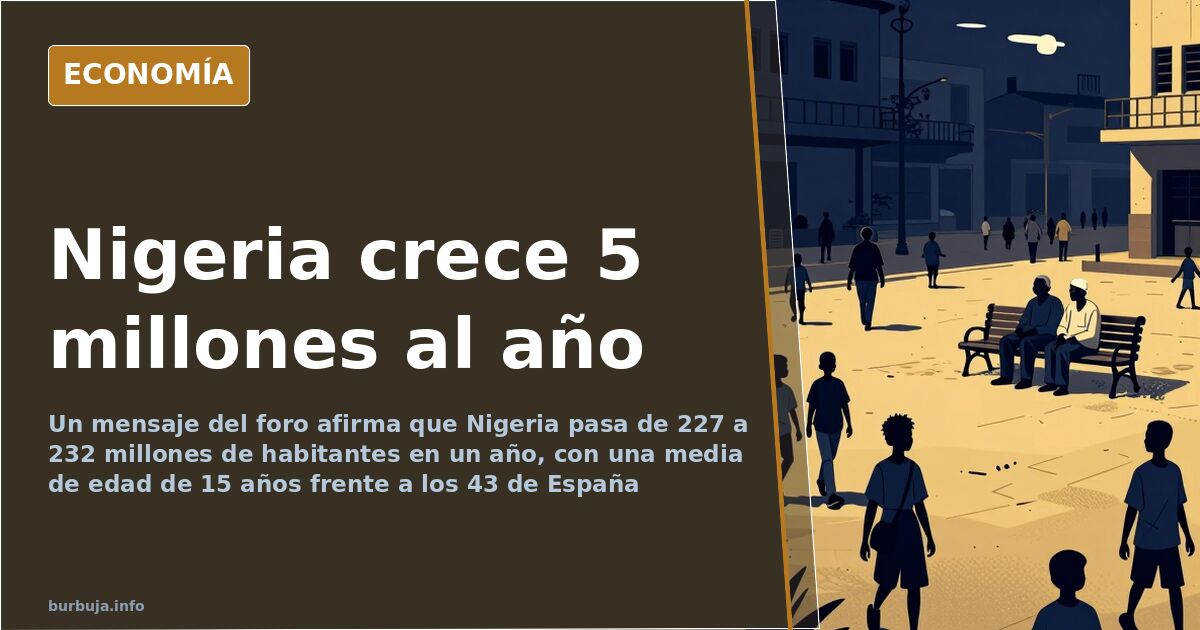 Nigeria suma 5 millones de habitantes en un año