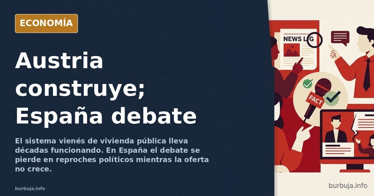 Ilustración editorial de bloques de vivienda pública europeos con grúas de construcción y documentos de política de vivienda