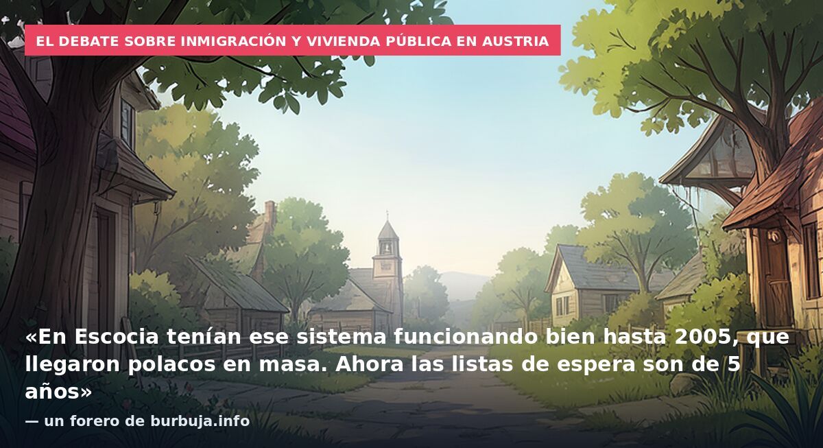 El debate sobre inmigración y vivienda pública en Austria: «En Escocia tenían ese sistema funcionando bien hasta 2005, que llegaron polacos en masa. Ahora las listas de espera son de 5 años» — un forero de burbuja.info