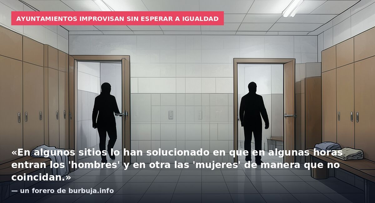 Ayuntamientos improvisan sin esperar a Igualdad: «En algunos sitios lo han solucionado en que en algunas horas entran los 'hombres' y en otra las 'mujeres' de manera que no coincidan.» — un forero de burbuja.info