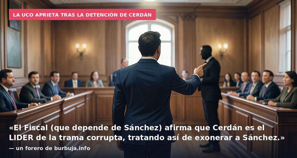 La UCO aprieta tras la detención de Cerdán: «El Fiscal (que depende de Sánchez) afirma que Cerdán es el LIDER de la trama corrupta, tratando así de exonerar a Sánchez.» — un forero de burbuja.info