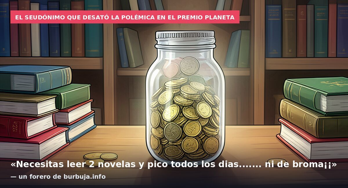 El seudónimo que desató la polémica en el Premio Planeta: «Necesitas leer 2 novelas y pico todos los dias....... ni de broma¡¡» — un forero de burbuja.info
