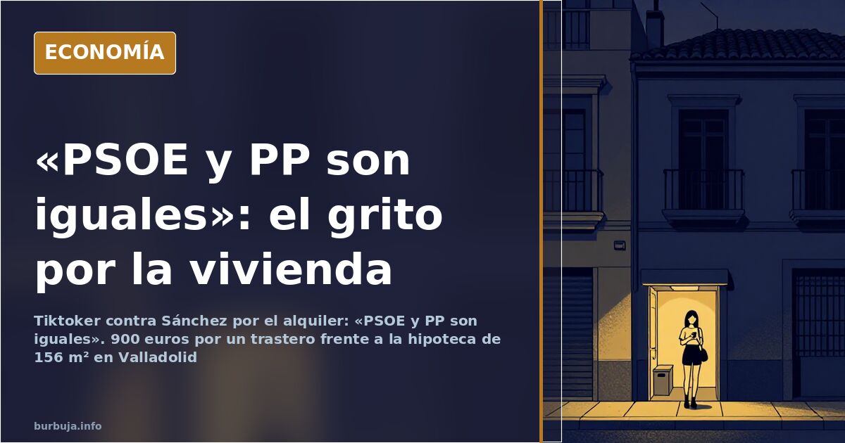 Joven grabando con el móvil un vídeo reivindicativo sobre el precio del alquiler en España
