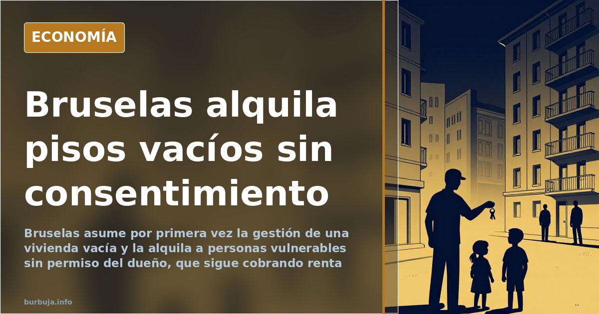 Fachada de viviendas vacías en una calle de Bruselas con persianas bajadas, símbolo de la gestión pública del alquiler