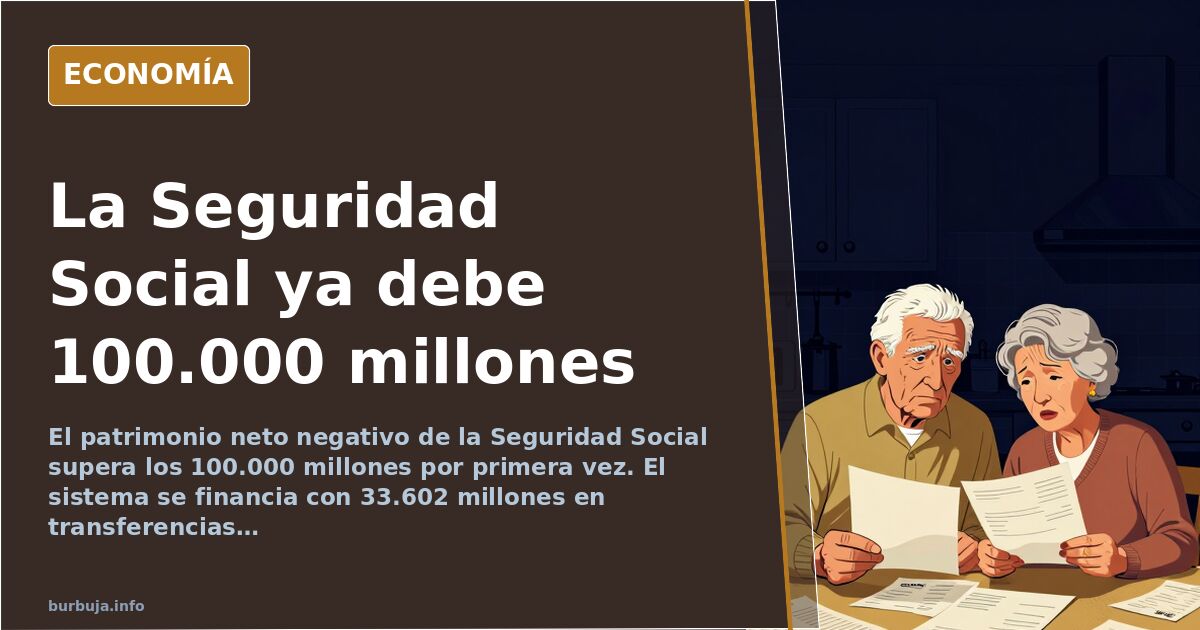 Ilustración editorial de una hucha de pensiones agujereada de la que escapan monedas sobre un fondo azul marino y dorado