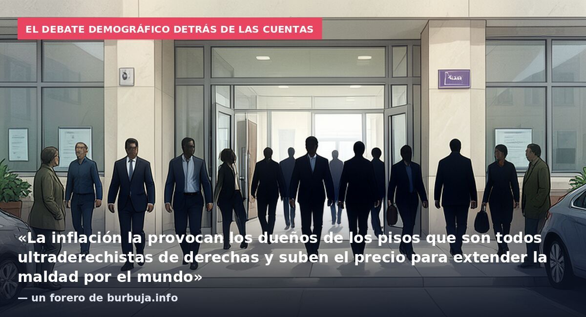 El debate demográfico detrás de las cuentas: «La inflación la provocan los dueños de los pisos que son todos ultraderechistas de derechas y suben el precio para extender la maldad por el mundo» — un forero de burbuja.info