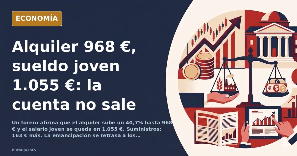 El alquiler sube un 40,7% y el salario joven se queda en 1.055 euros