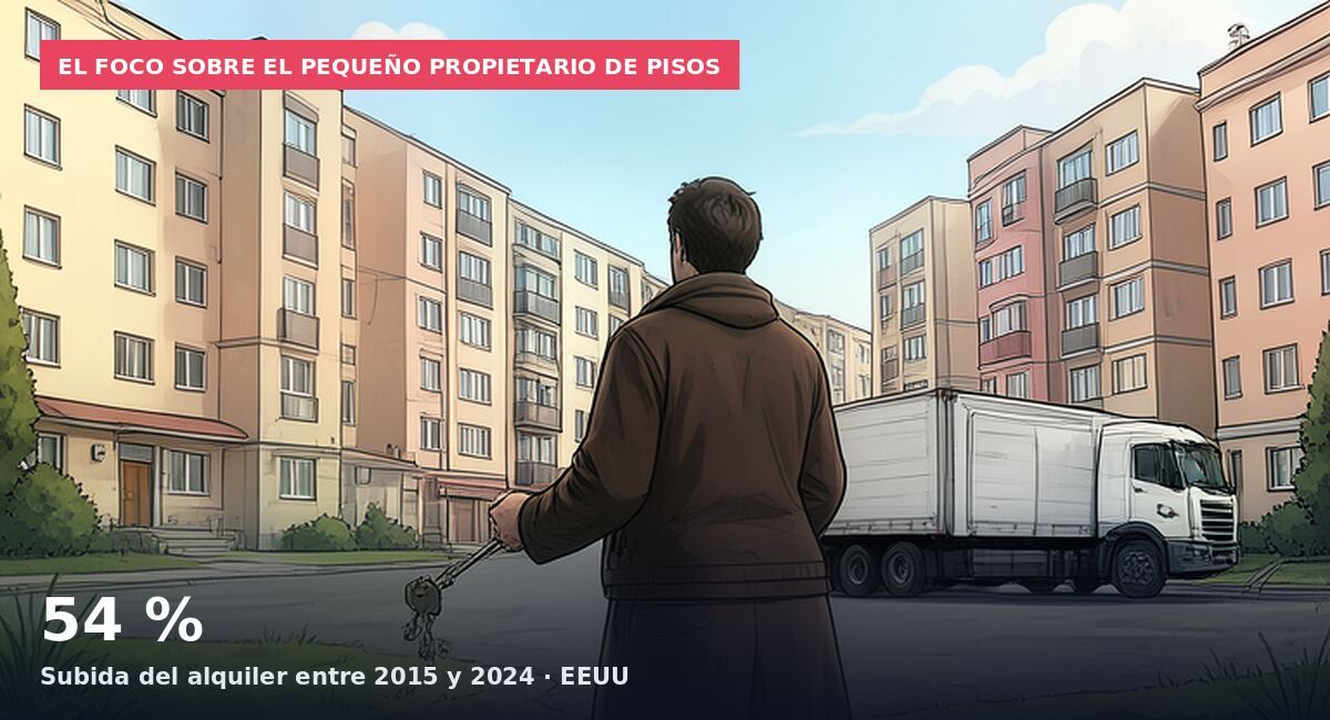 El foco sobre el pequeño propietario de pisos: 54 % Subida del alquiler entre 2015 y 2024 · EEUU