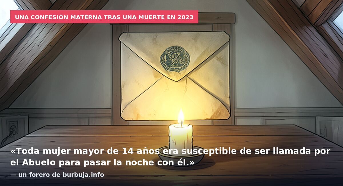 Una confesión materna tras una muerte en 2023: «Toda mujer mayor de 14 años era susceptible de ser llamada por el Abuelo para pasar la noche con él.» — un forero de burbuja.info