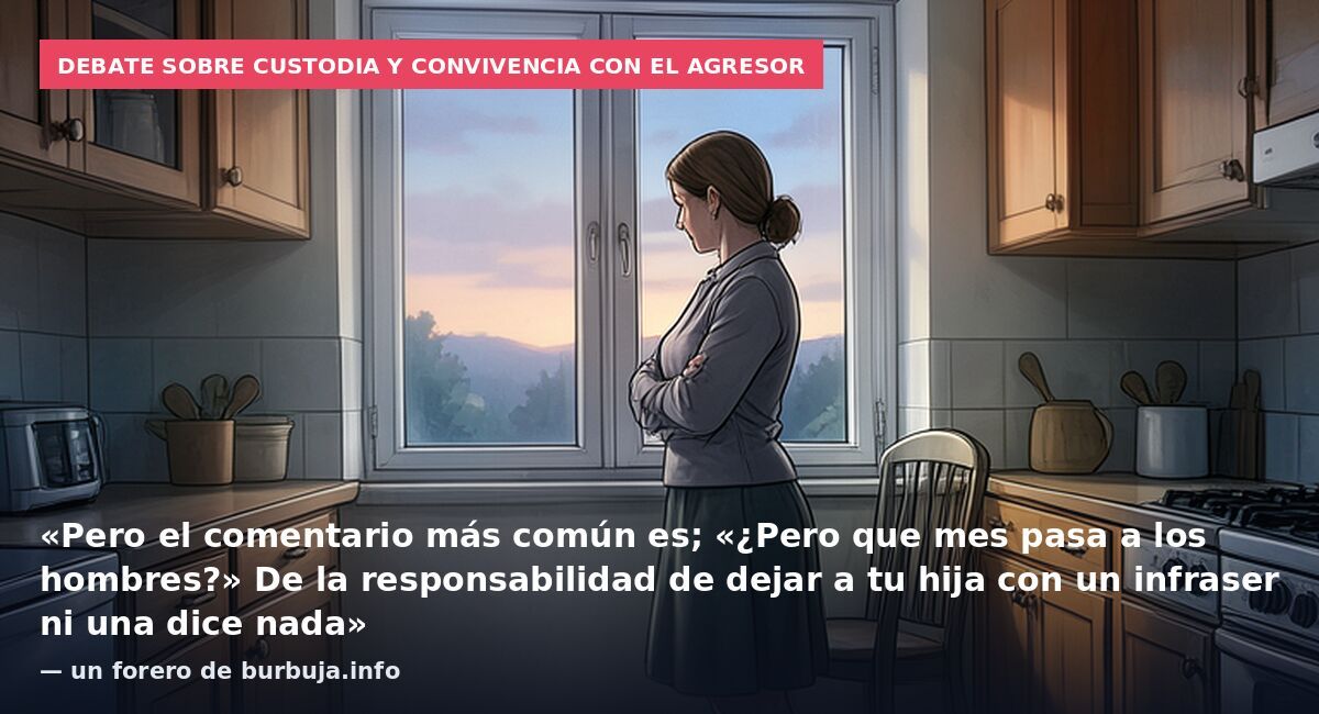 Debate sobre custodia y convivencia con el agresor: «Pero el comentario más común es; «¿Pero que mes pasa a los hombres?» De la responsabilidad de dejar a tu hija con un infraser ni una dice nada» — un forero de burbuja.info