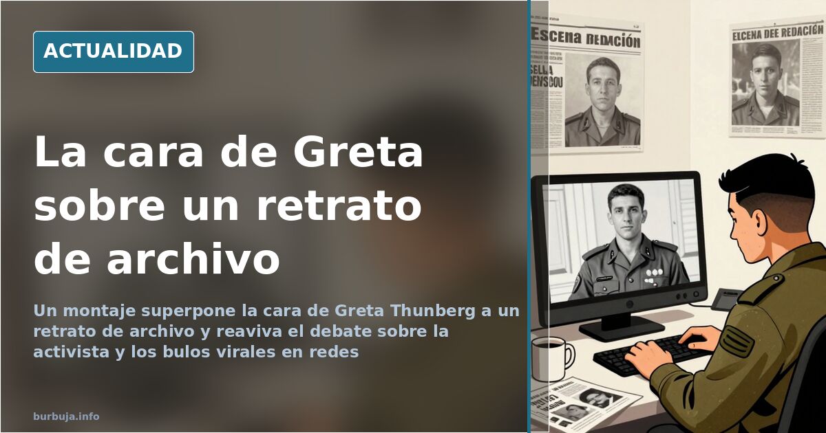 Montaje viral de Greta Thunberg sobre una foto de archivo