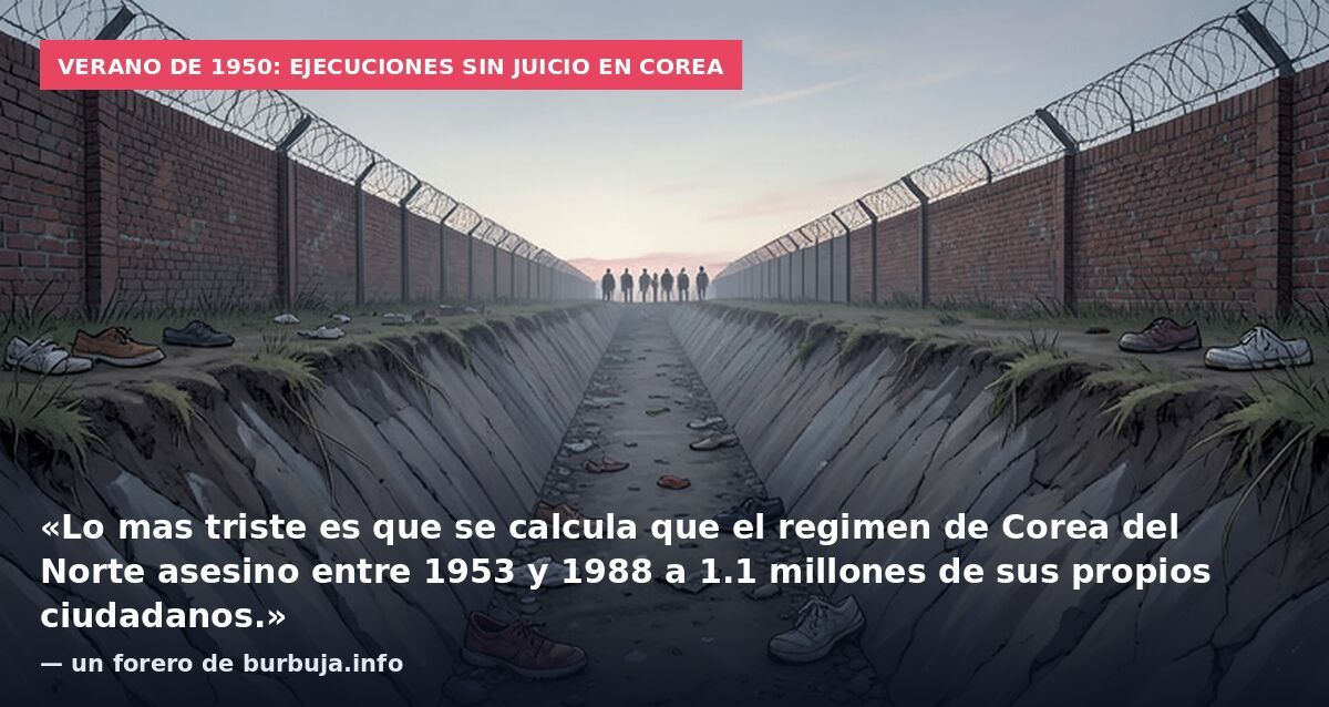 Verano de 1950: ejecuciones sin juicio en Corea: «Lo mas triste es que se calcula que el regimen de Corea del Norte asesino entre 1953 y 1988 a 1.1 millones de sus propios ciudadanos.» — un forero de burbuja.info