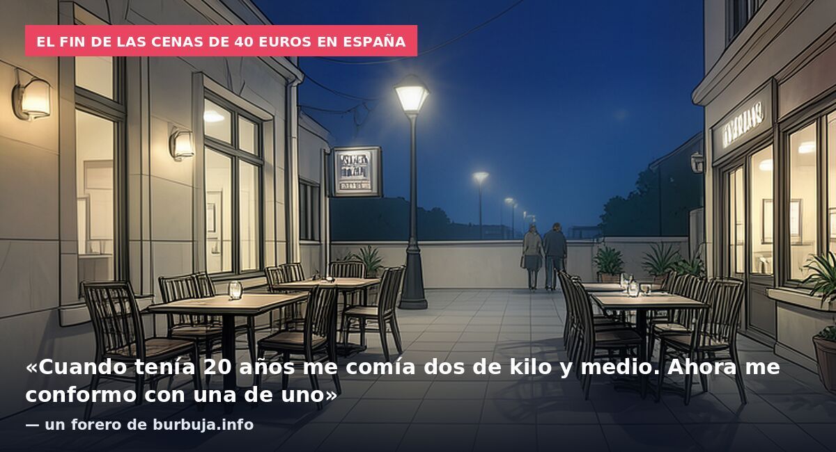 El fin de las cenas de 40 euros en España: «Cuando tenía 20 años me comía dos de kilo y medio. Ahora me conformo con una de uno» — un forero de burbuja.info
