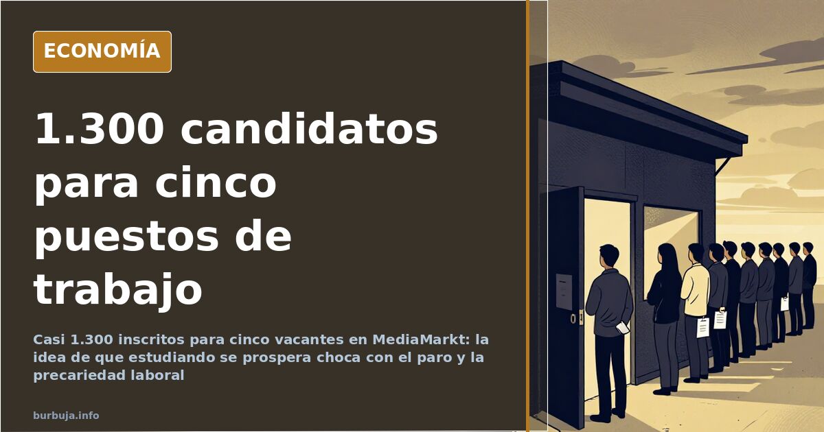Oferta de empleo con casi 1.300 candidatos para cinco puestos, en el debate sobre el esfuerzo individual y el ascensor social