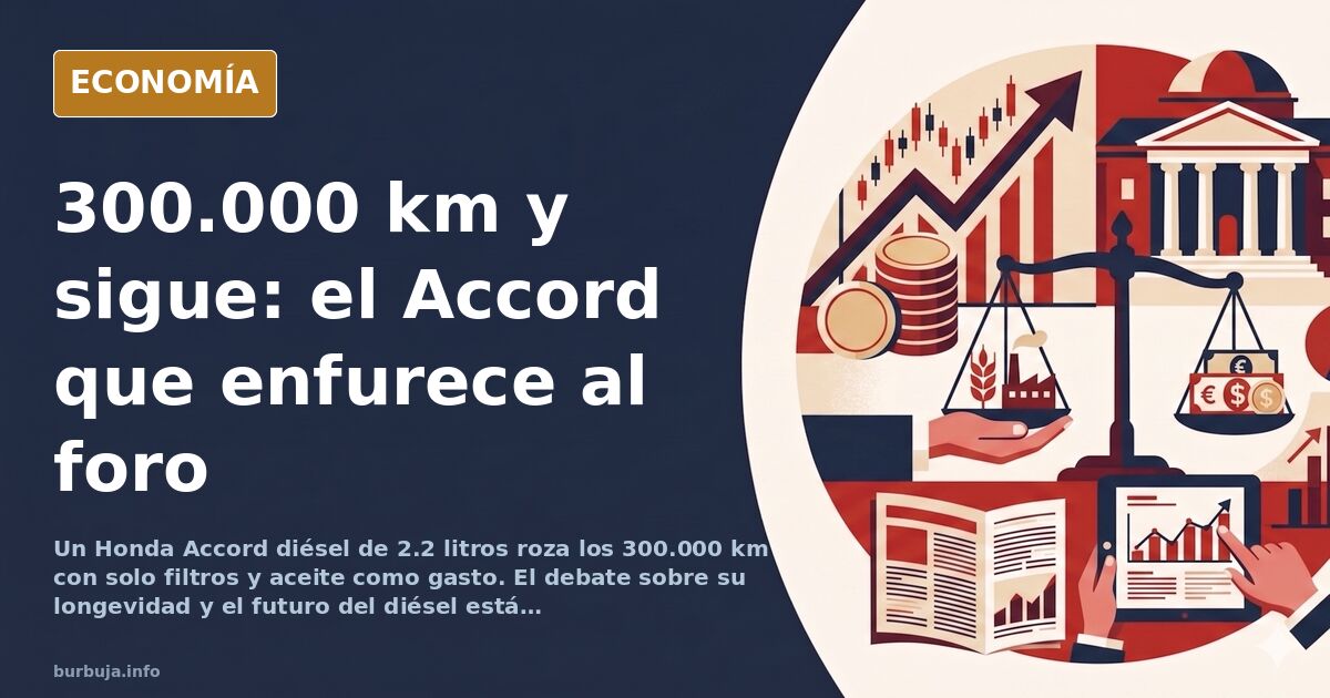 Berlina Honda Accord blanca de octava generación aparcada, vista lateral, con el cuentakilómetros marcando cerca de 300.000 k