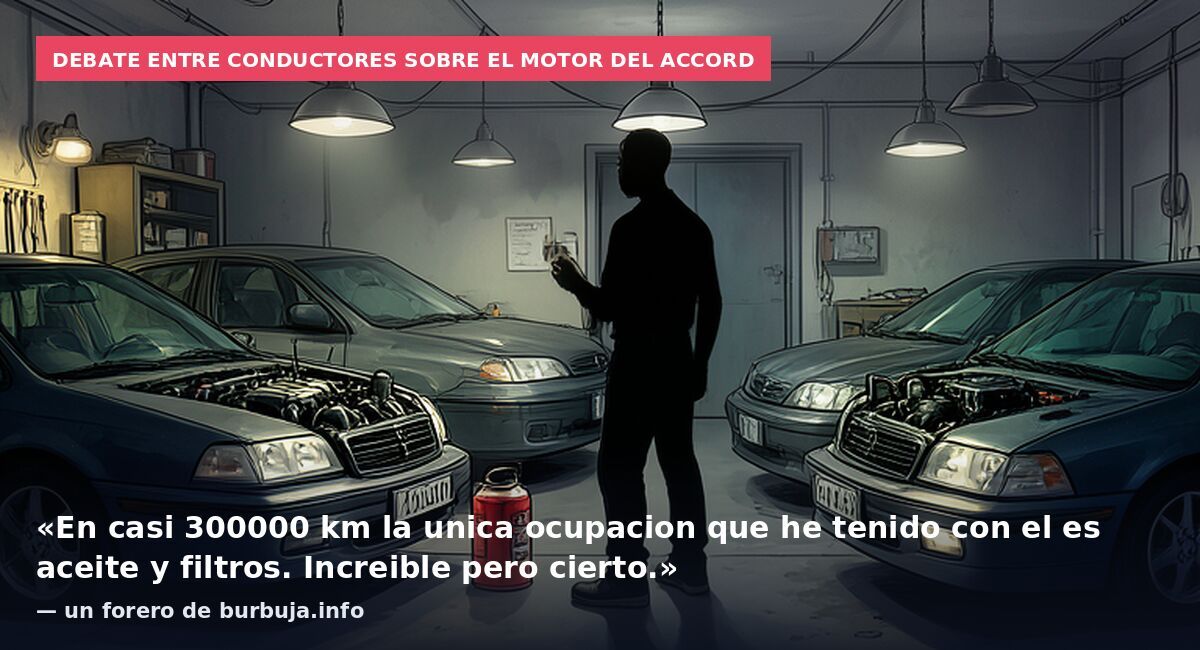Debate entre conductores sobre el motor del Accord: «En casi 300000 km la unica ocupacion que he tenido con el es aceite y filtros. Increible pero cierto.» — un forero de burbuja.info