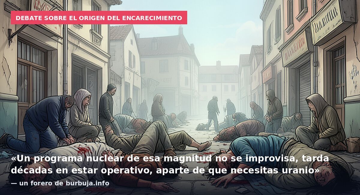 Debate sobre el origen del encarecimiento: «Un programa nuclear de esa magnitud no se improvisa, tarda décadas en estar operativo, aparte de que necesitas uranio» — un forero de burbuja.info