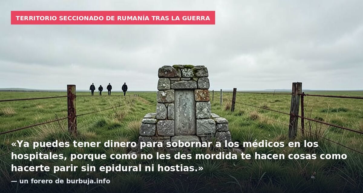 Territorio seccionado de Rumanía tras la guerra: «Ya puedes tener dinero para sobornar a los médicos en los hospitales, porque como no les des mordida te hacen cosas como hacerte parir sin epidural ni hostias.» — un forero de burbuja.info
