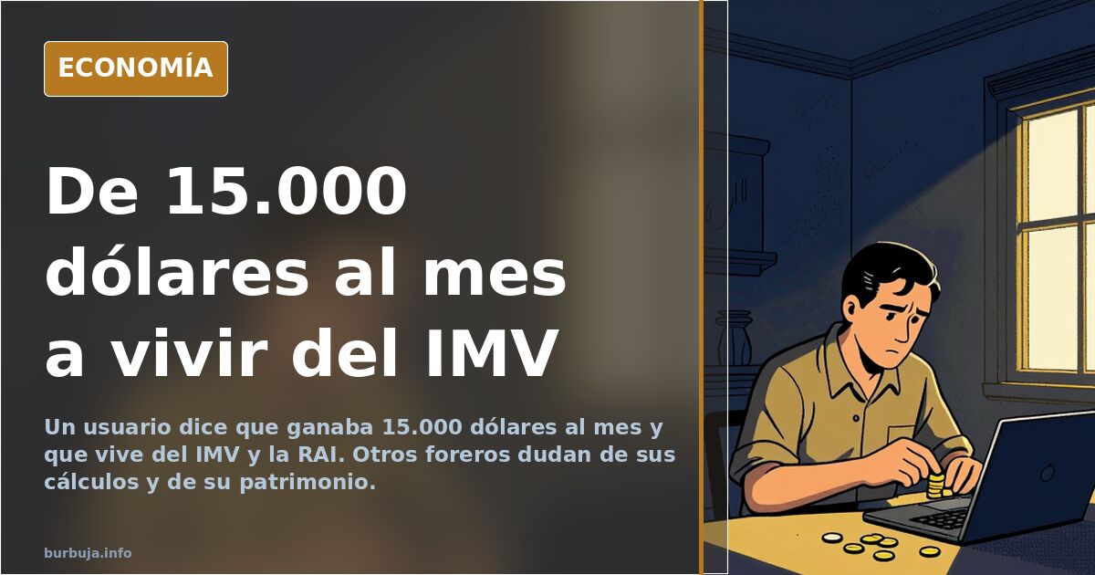 De 15.000 dólares al mes a cobrar el IMV: el relato que indigna