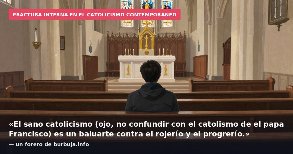Fractura interna en el catolicismo contemporáneo: «El sano catolicismo (ojo, no confundir con el catolismo de el papa Francisco) es un baluarte contra el rojerío y el progrerío.» — un forero de burbuja.info