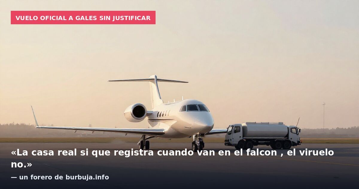 Vuelo oficial a Gales sin justificar: «La casa real si que registra cuando van en el falcon , el viruelo no.» — un forero de burbuja.info