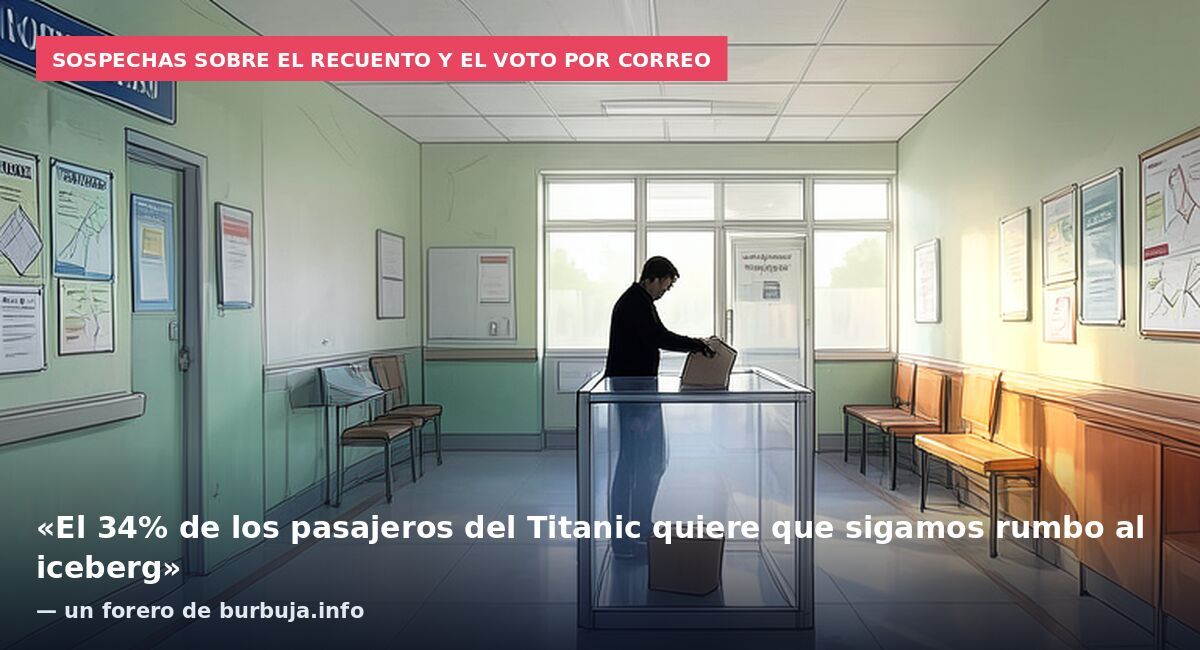 Sospechas sobre el recuento y el voto por correo: «El 34% de los pasajeros del Titanic quiere que sigamos rumbo al iceberg» — un forero de burbuja.info