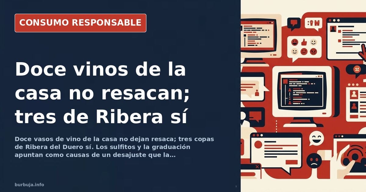 Copas de vino tinto embotellado junto a una botella de Ribera del Duero y un vaso de vino de la casa