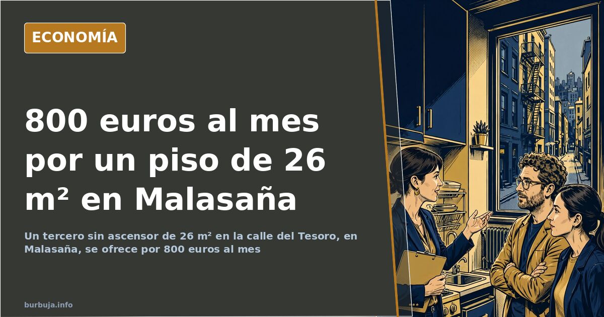 Alquilan un piso de 26 m² en Malasaña por 800 euros al mes