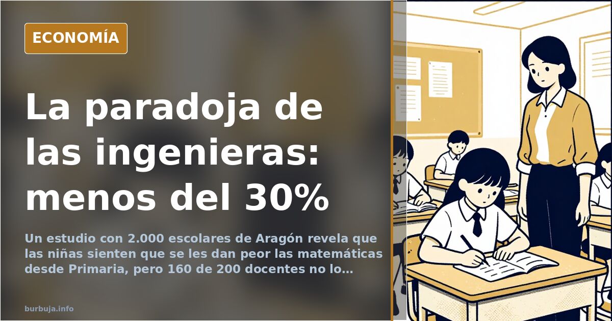 Ilustración editorial de una profesora universitaria frente a una pizarra con fórmulas y una tabla periódica de científicas