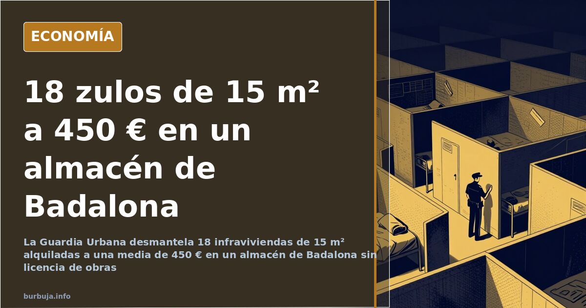 Interior de un almacén dividido en habitáculos mínimos con puertas blindadas, el caso de las infraviviendas de Badalona