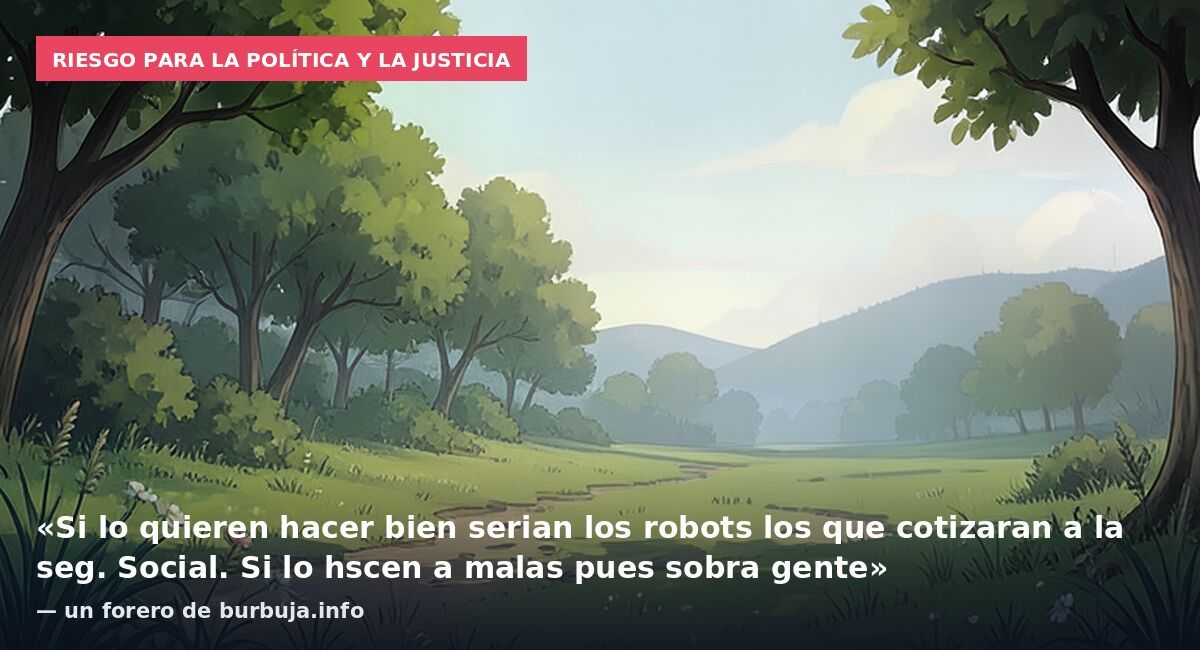 Riesgo para la política y la justicia: «Si lo quieren hacer bien serian los robots los que cotizaran a la seg. Social. Si lo hscen a malas pues sobra gente» — un forero de burbuja.info