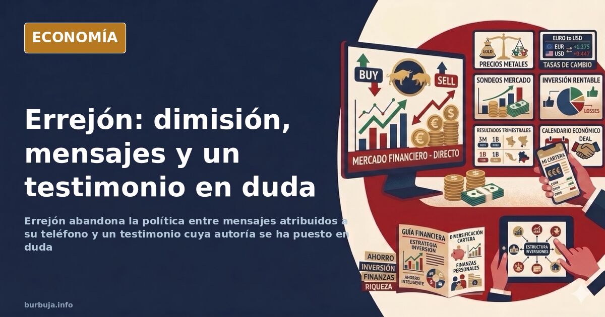 Ilustración editorial de un teléfono móvil con mensajes y una silla vacía en un despacho político
