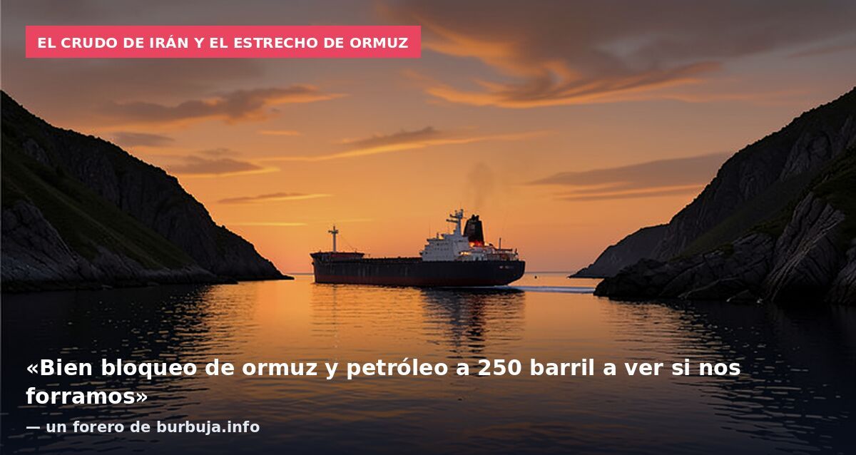 El crudo de Irán y el estrecho de Ormuz: «Bien bloqueo de ormuz y petróleo a 250 barril a ver si nos forramos» — un forero de burbuja.info