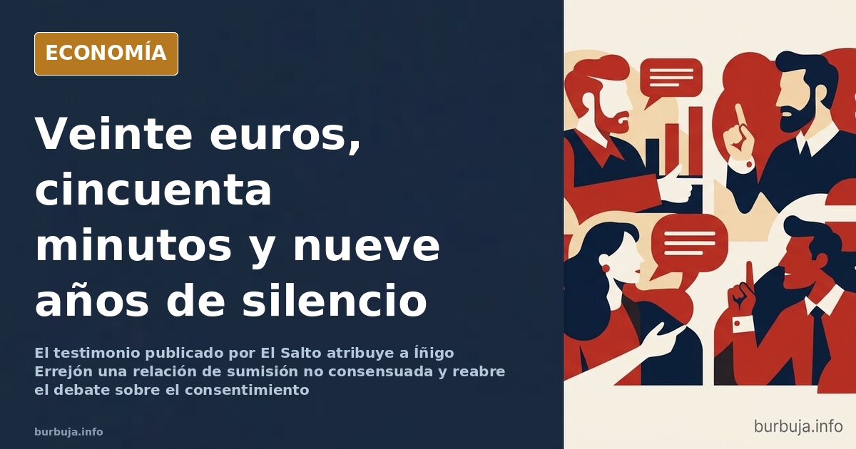 Ilustración editorial de una mesilla de noche con un billete de veinte euros, símbolo del caso