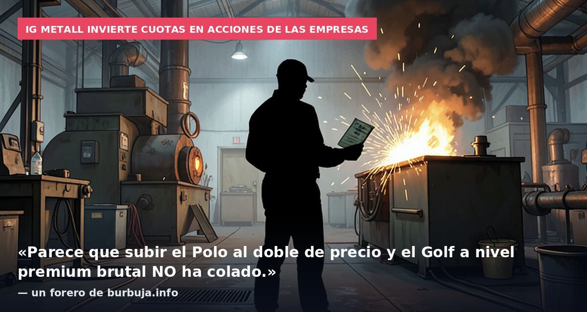 IG Metall invierte cuotas en acciones de las empresas: «Parece que subir el Polo al doble de precio y el Golf a nivel premium brutal NO ha colado.» — un forero de burbuja.info