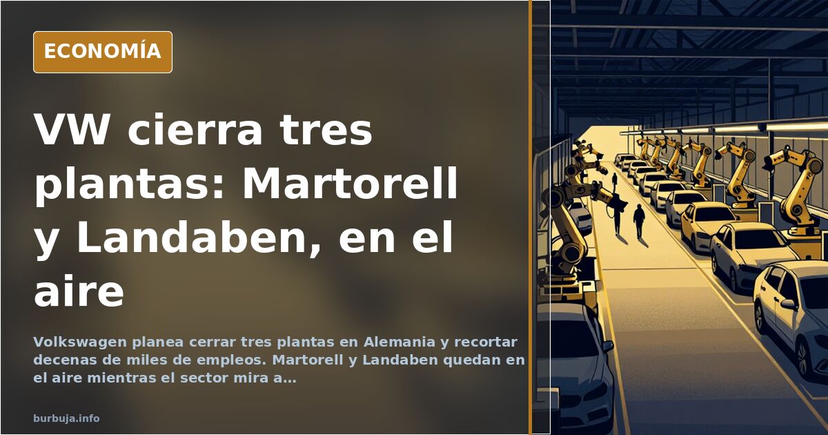 Ilustración editorial de una cadena de montaje de automóviles con tres naves industriales apagadas y una silueta de Europa al