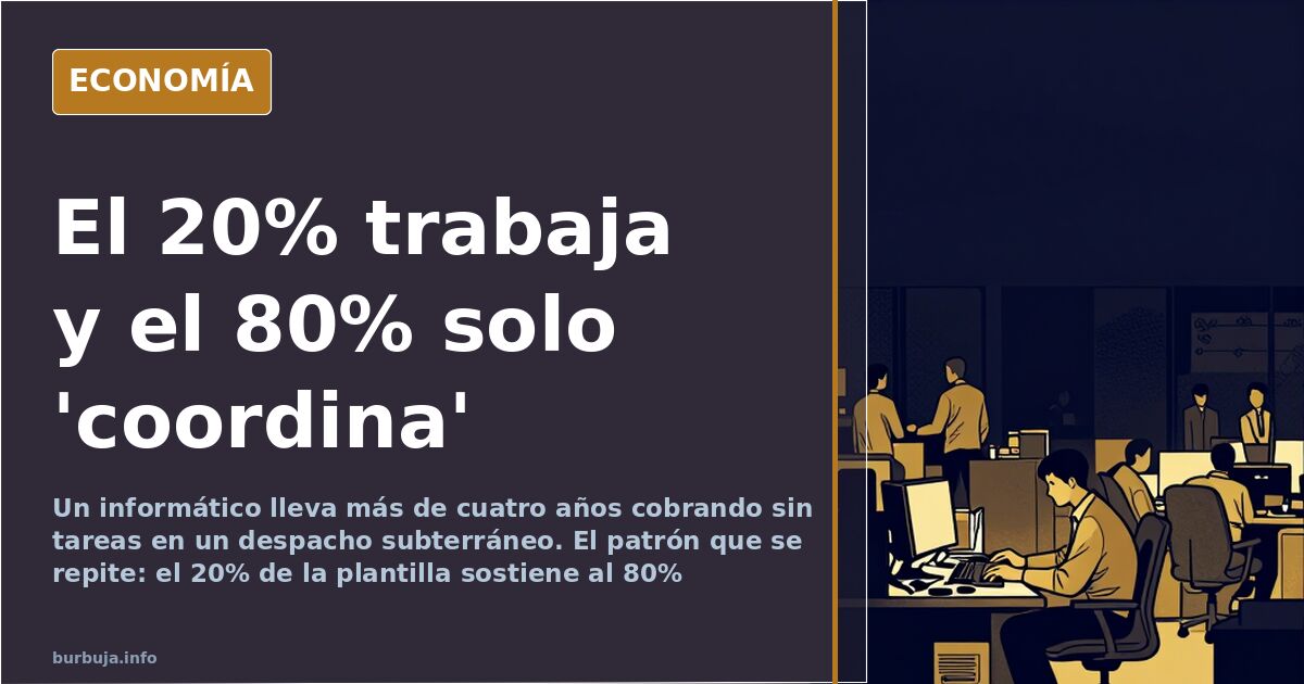 Empleados sin tareas: el 20% hace el trabajo del 80%