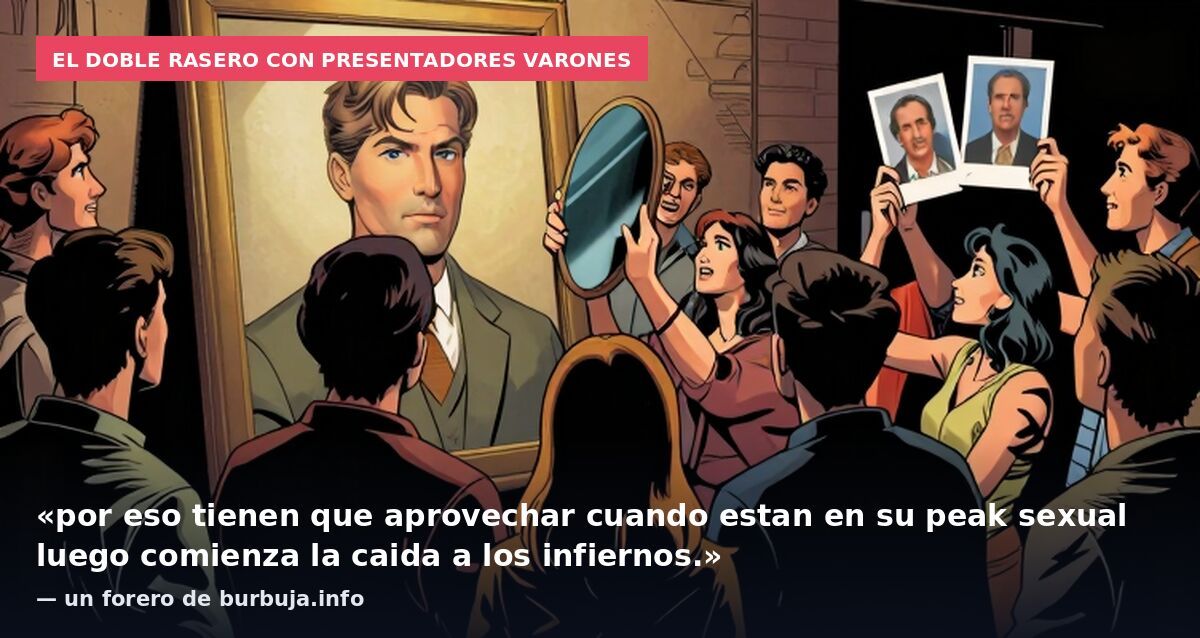 El doble rasero con presentadores varones: «por eso tienen que aprovechar cuando estan en su peak sexual luego comienza la caida a los infiernos.» — un forero de burbuja.info