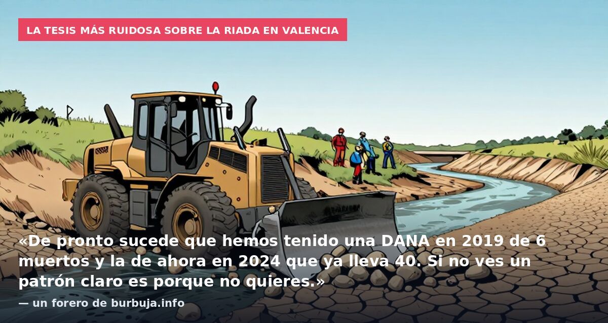 La tesis más ruidosa sobre la riada en Valencia: «De pronto sucede que hemos tenido una DANA en 2019 de 6 muertos y la de ahora en 2024 que ya lleva 40. Si no ves un patrón claro es porque no quieres.» — un forero de burbuja.info